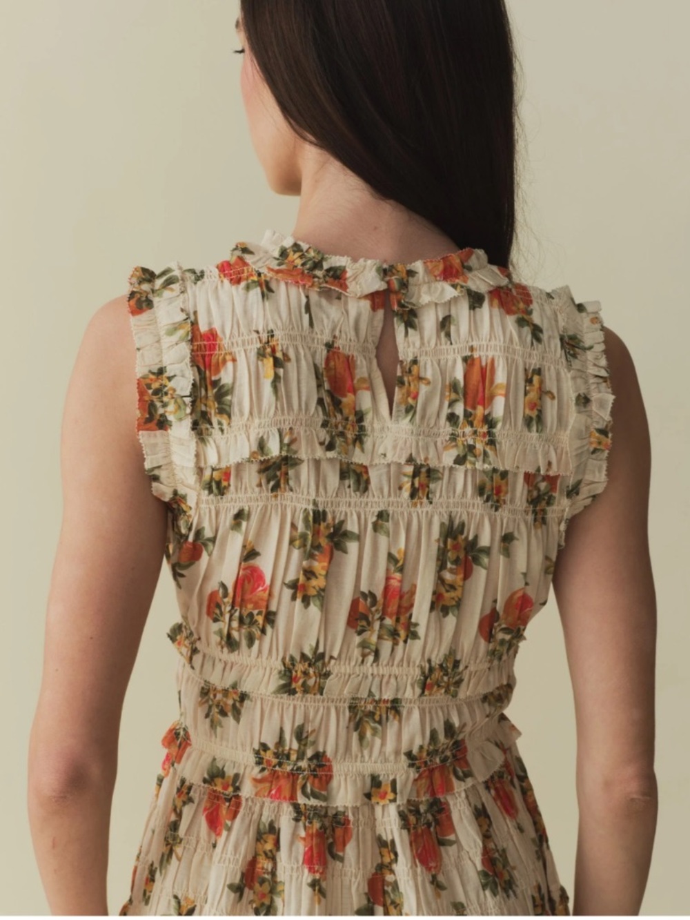 Doen Martha Orange Floral Sleeveless Mini Dress NEW - Picture 2 of 12